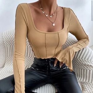 Lettuce Trim Crop Top w/ Tie Back